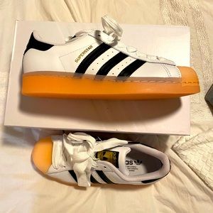 Superstar Adidas with peach gum sole NWT